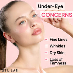 Gel Lab RENEW under-eye patches closeup highlights texture designed for smoothing.
