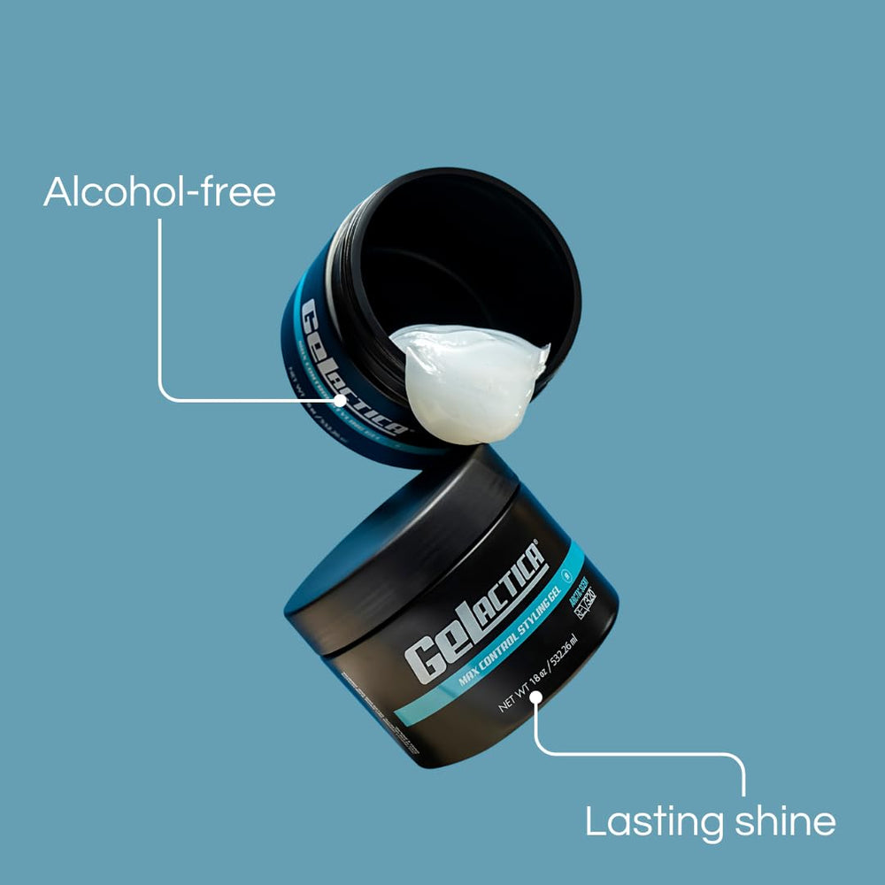 Gelactica Max Control 18oz bottle ready for daily grooming with long-lasting hold.