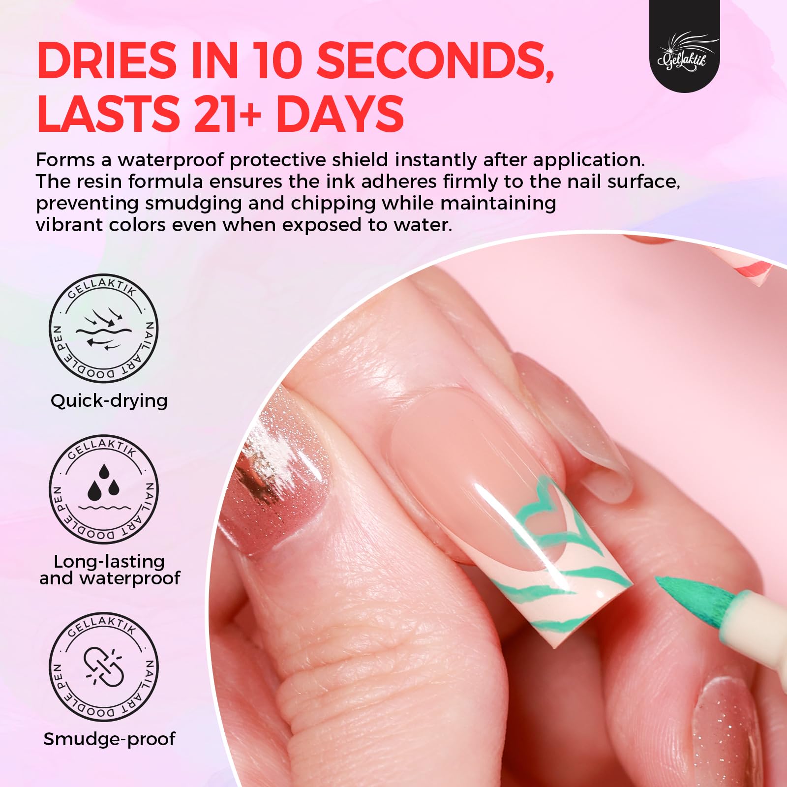 GELLAKTIK DIY nail design kit in use demonstrating easy application