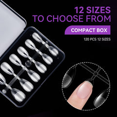 Gelike ec extra short almond tips in 12 sizes for DIY customization