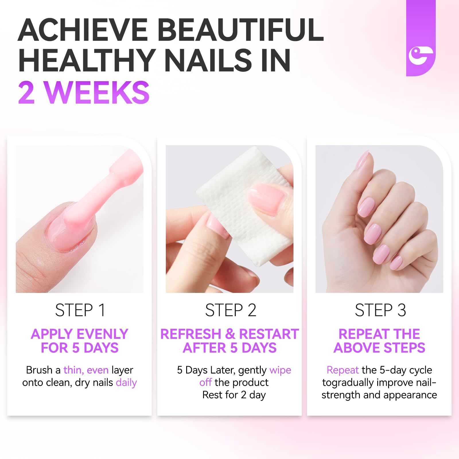 Gelike EC high-gloss finish on polished nails