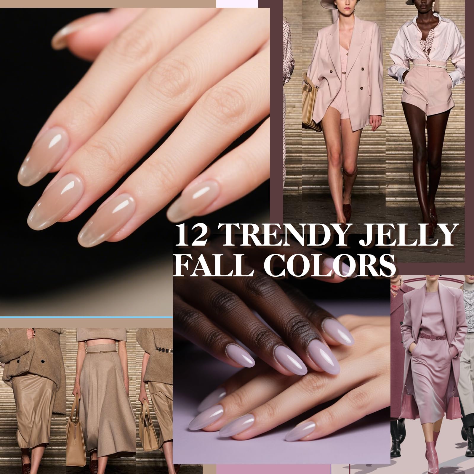 Gelike EC jelly gel polish gloss on nails emphasizes high shine and chip resistance
