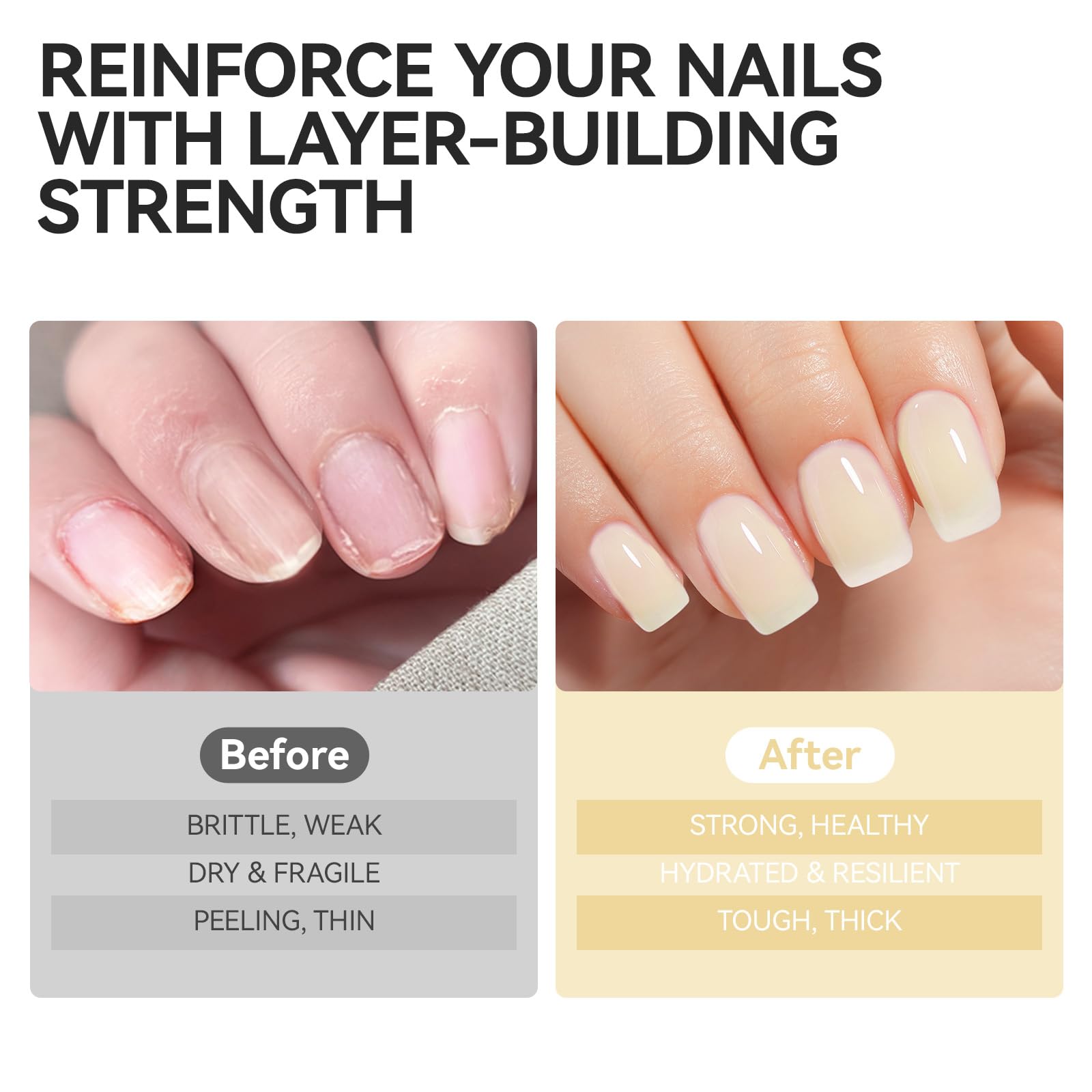 gelike ec nail-growth-benefit closeup captures strengthening effect and natural growth support.