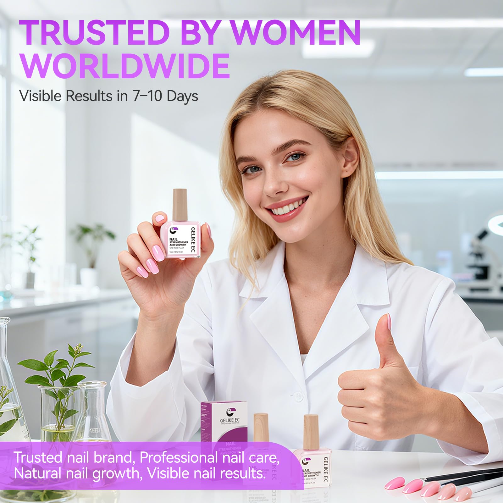 Gelike EC vegan-cruelty-free-logo confirms safe, everyday use on sensitive nails.