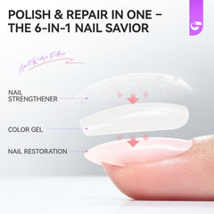 gelike ec natural-colors finish on nails with a healthy tint