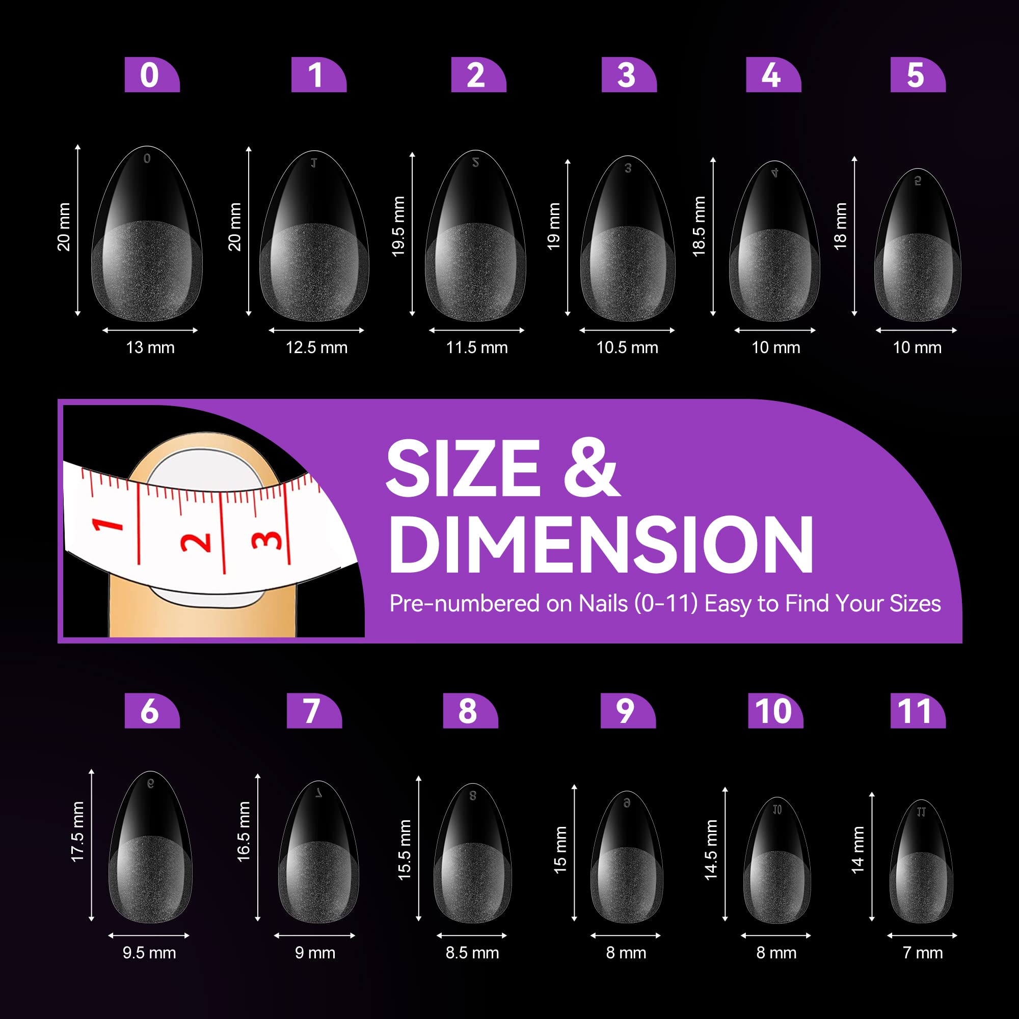 Gelike ec soft gel tips pre-etched in clear for seamless overlays