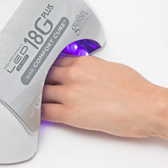 Gelish 18G Plus LED Light illuminated comfort pad enhances easy operation.
