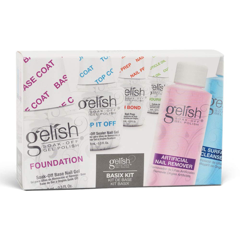 Gelish Basix top it off close-up highlighting sealing and shine for a durable manicure.