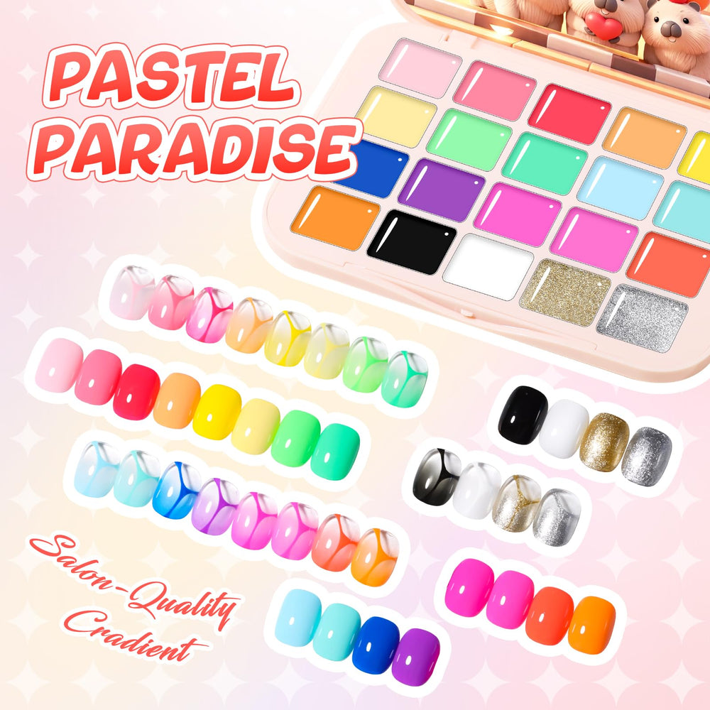 Gellaktik Beginner-friendly gradient steps illustration for easy at-home nails.