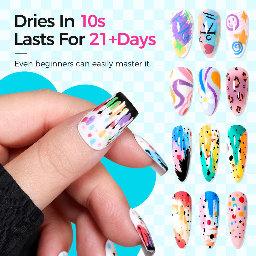 GELLAKTIK dibujo uñas: punta 0-7mm, control preciso para detalles.