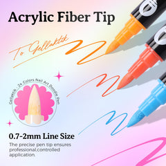 GELLAKTIK 0.7mm liner brush captures fine details for precise nail art