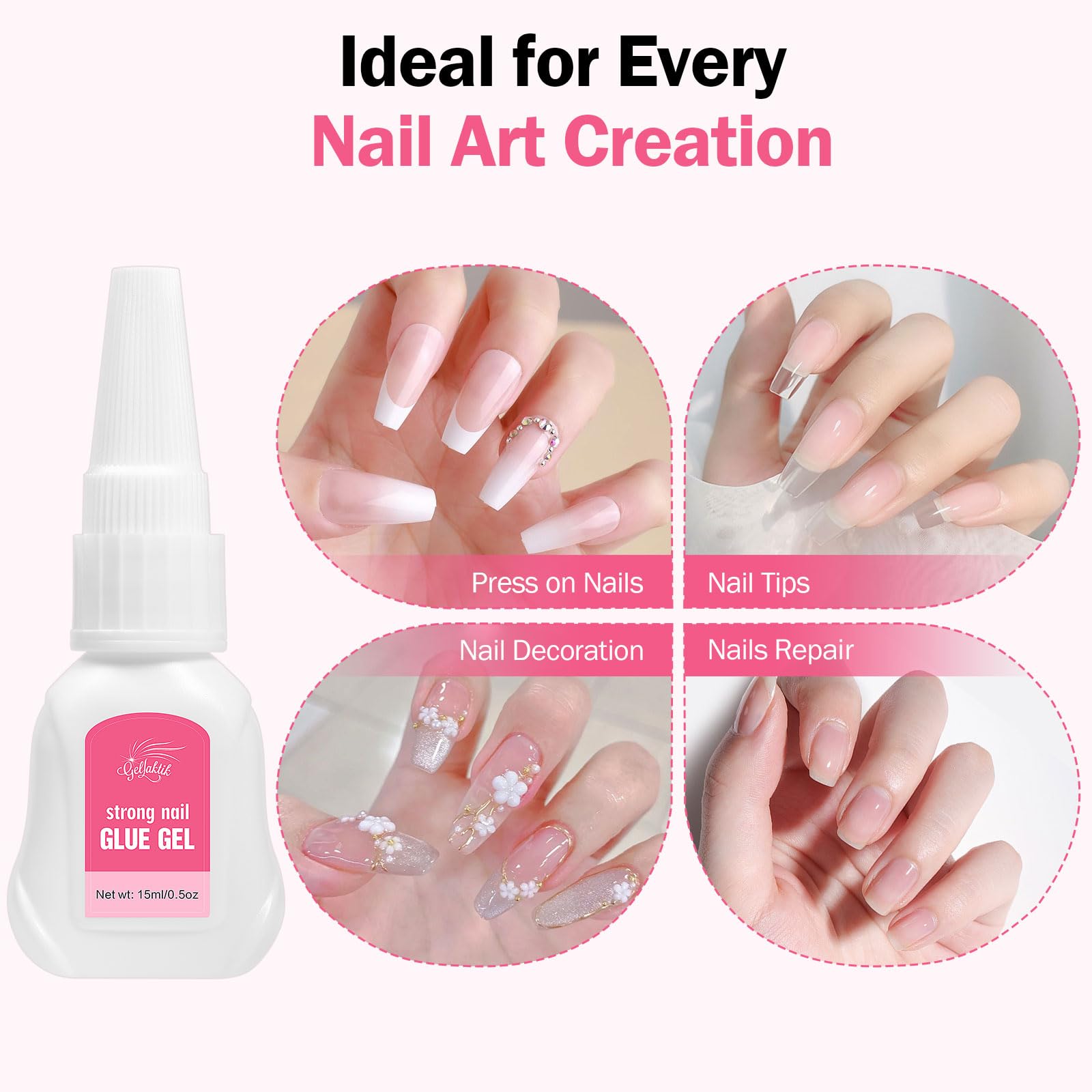 GELLAKTIK nail glue remover dropper for precise removal