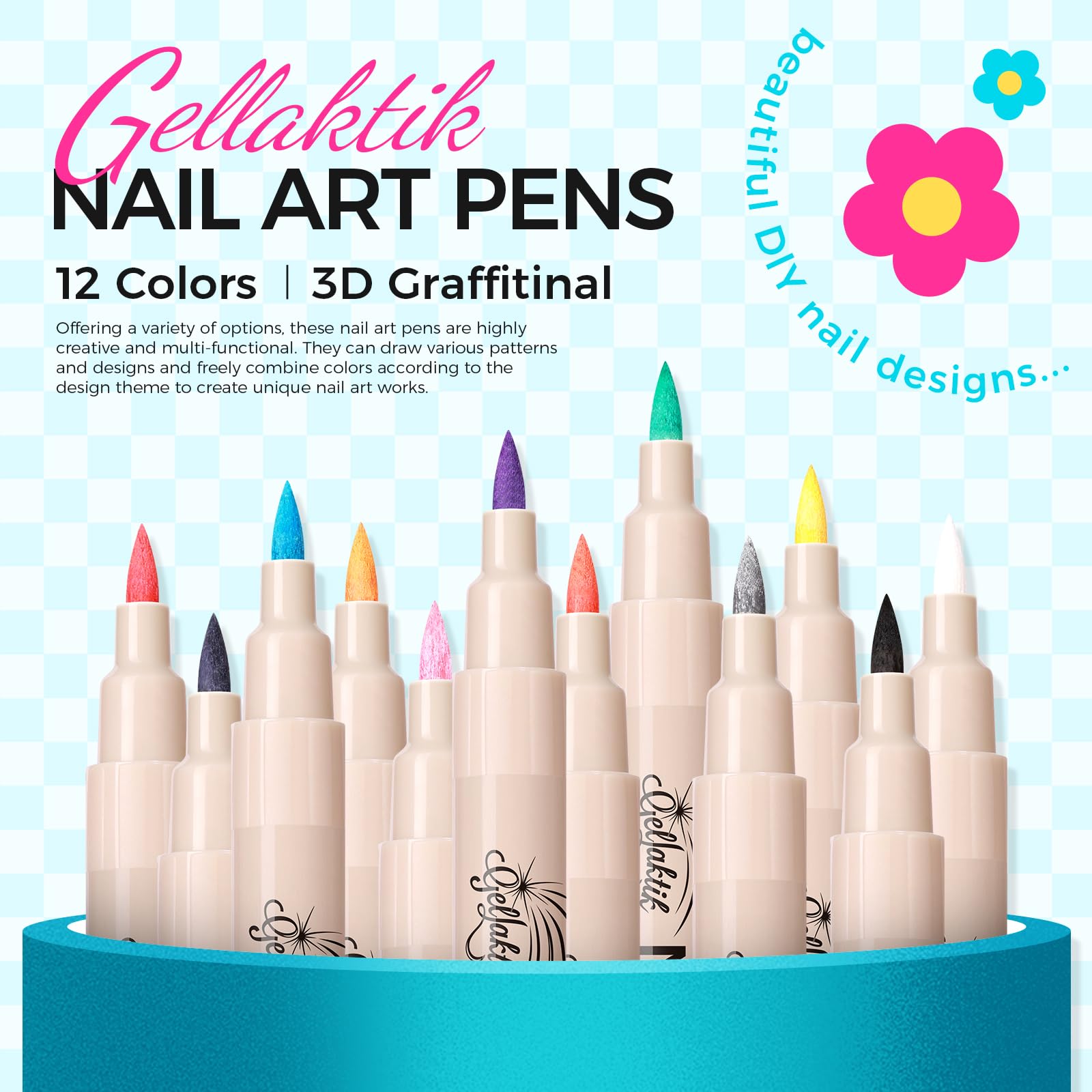 GELLAKTIK precision 0.7mm tip close-up for precise lines and dots in nail art