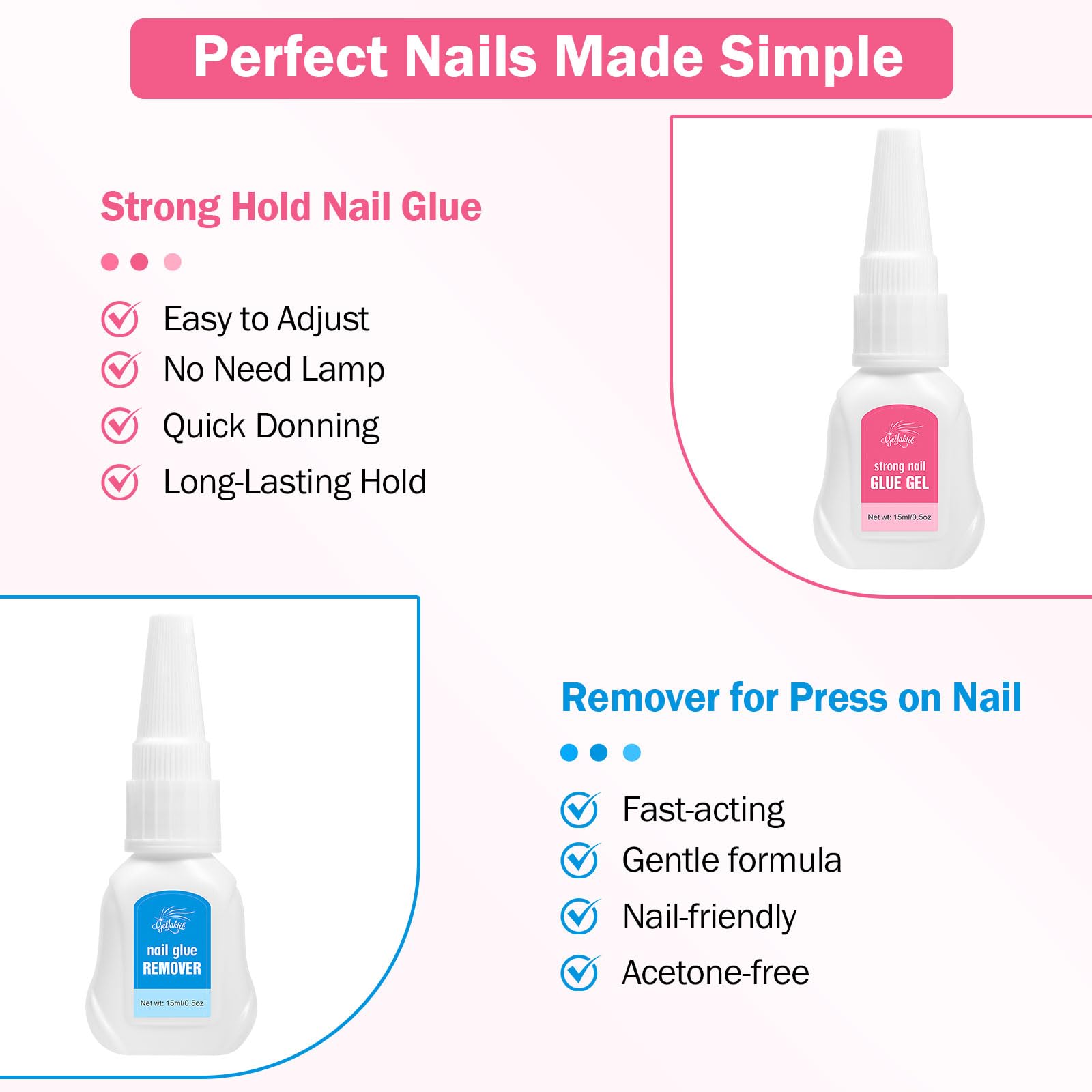 GELLAKTIK press-on nails application with secure adhesion