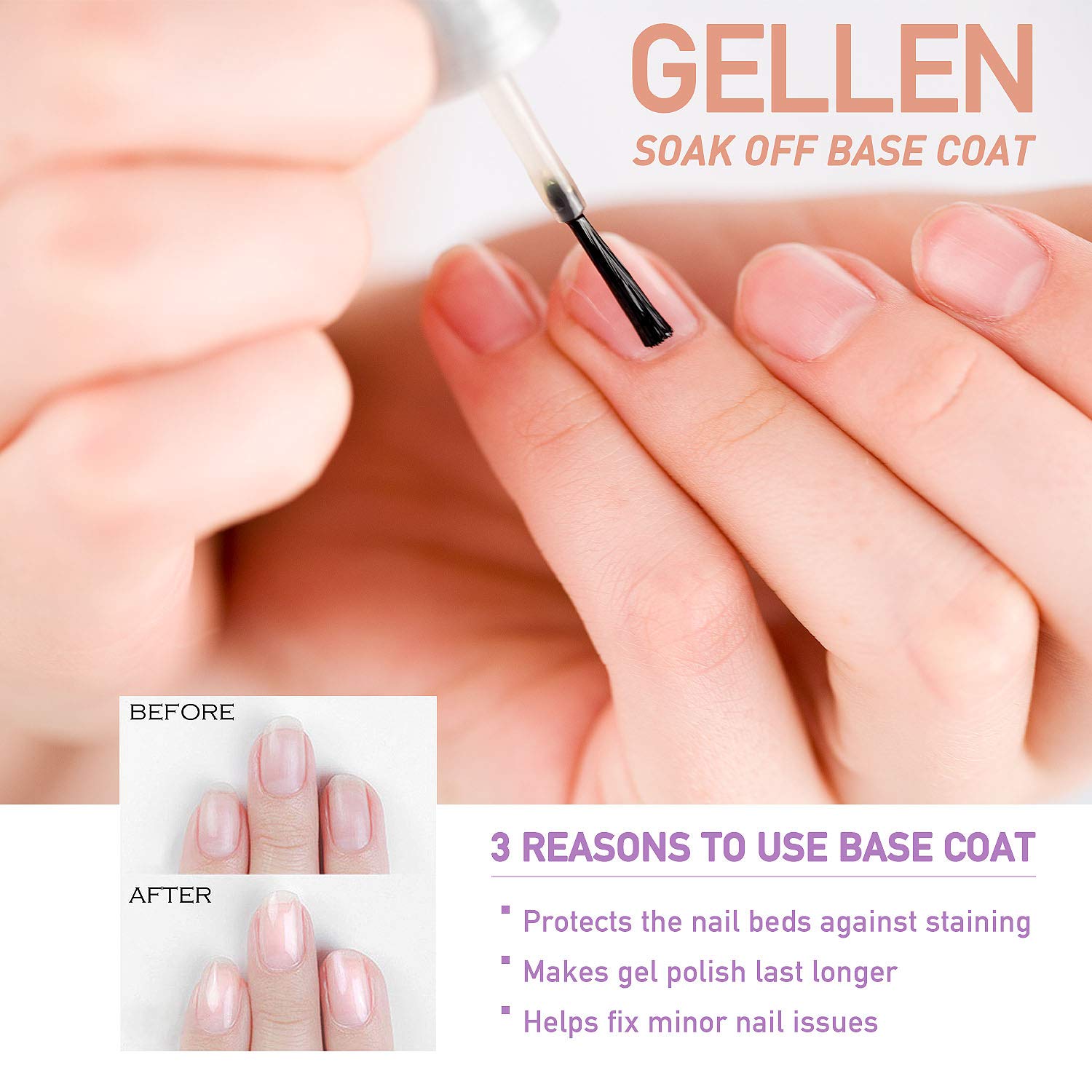 GELLEN base coat close-up showing silky-smooth finish.