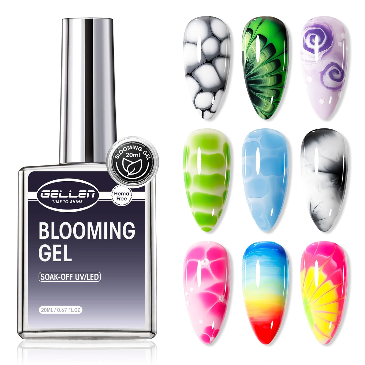 GELLEN bloom gel 20ml bottle ready for creative nail art and steady wear
