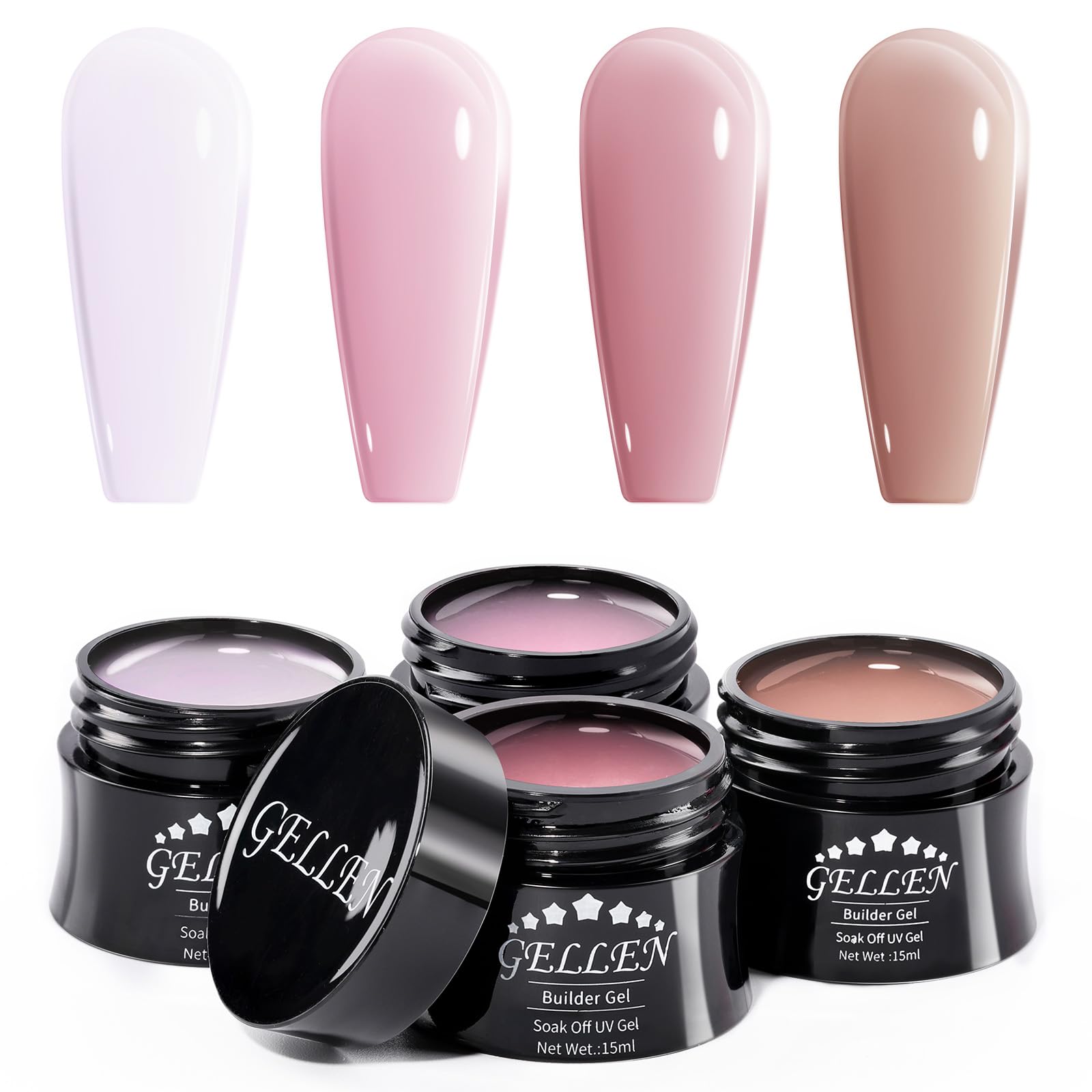 GELLEN Builder Gel Kit nude 15ml for easy natural-looking extensions.