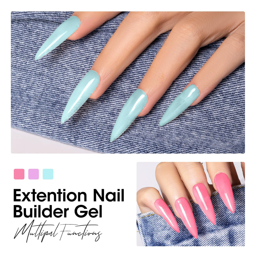 Gellen builder gel kit pastel blue bottles for smooth layering
