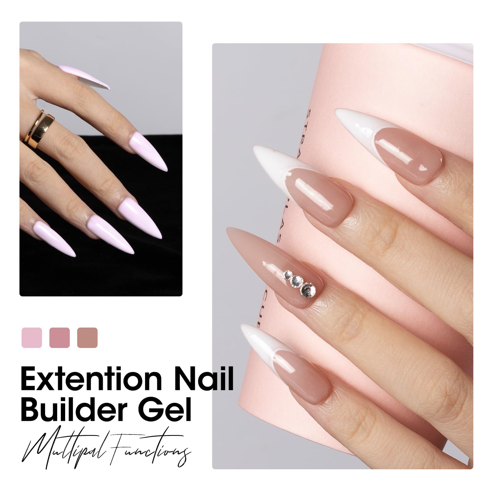 GELLEN Builder Gel Kit rose brown 15ml for rich, glossy extensions.
