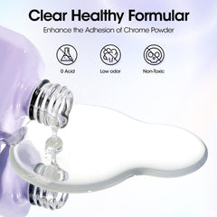 GELLEN chrome powder mirror-effect closeup with top coat for smooth application.