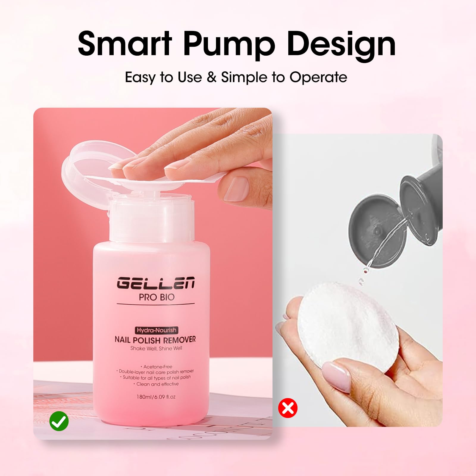 GELLEN dual-phase formula in a rose-scented bottle delivers cleansing and hydration.
