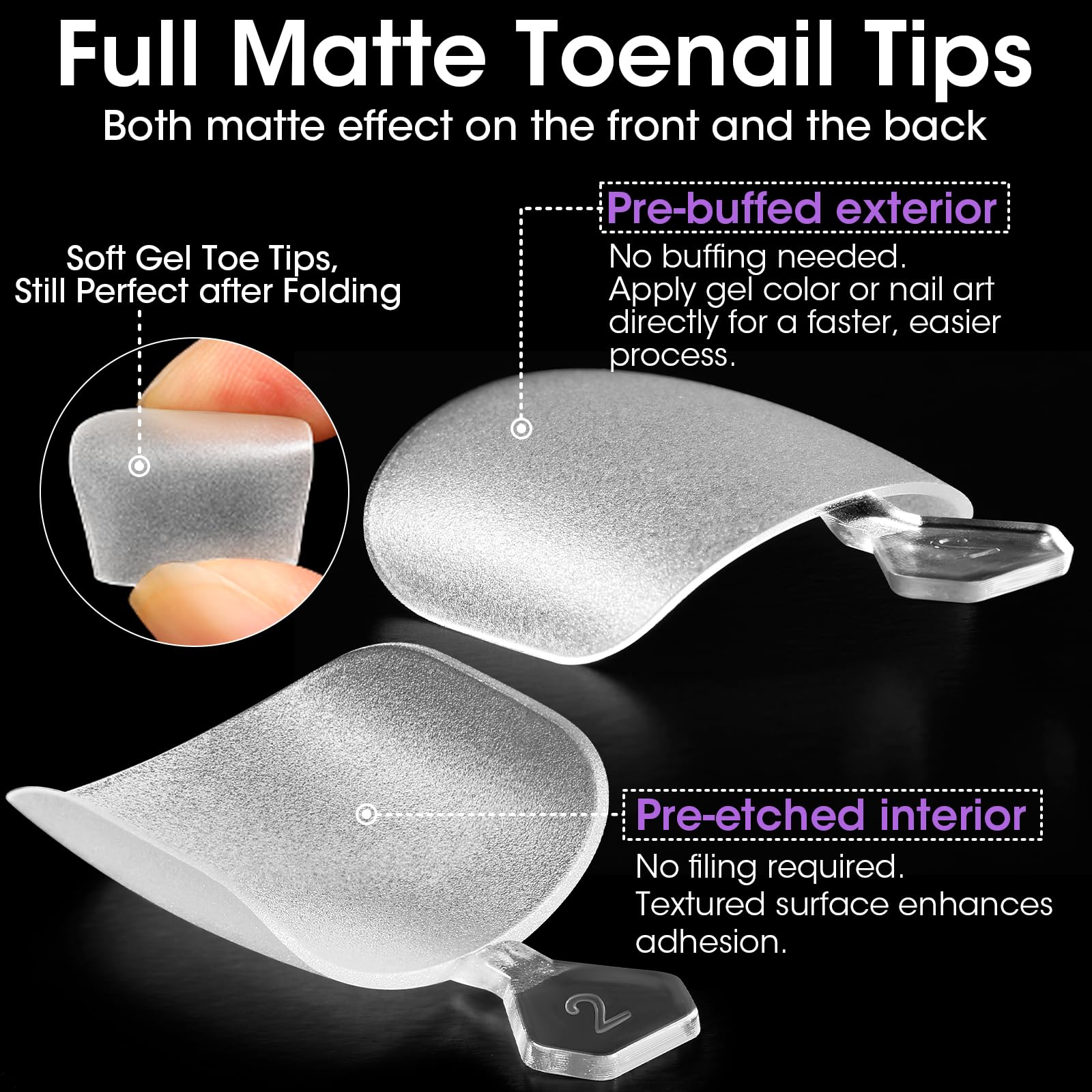 Gellen Gel Toe Nail Tips with Handle enable precise placement during pedicure