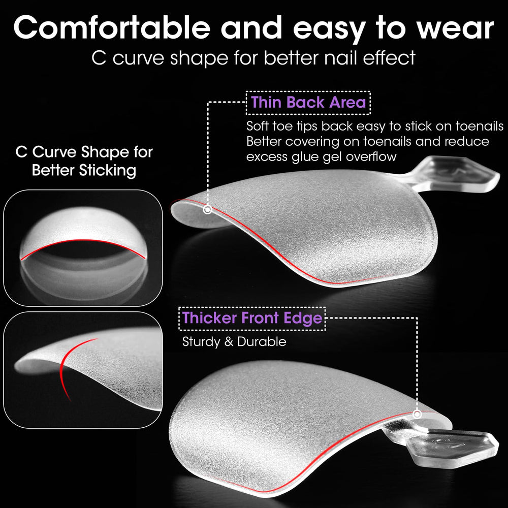 Gellen Gel Toe Nail Tips Matte finish for smooth, ready-to-use application
