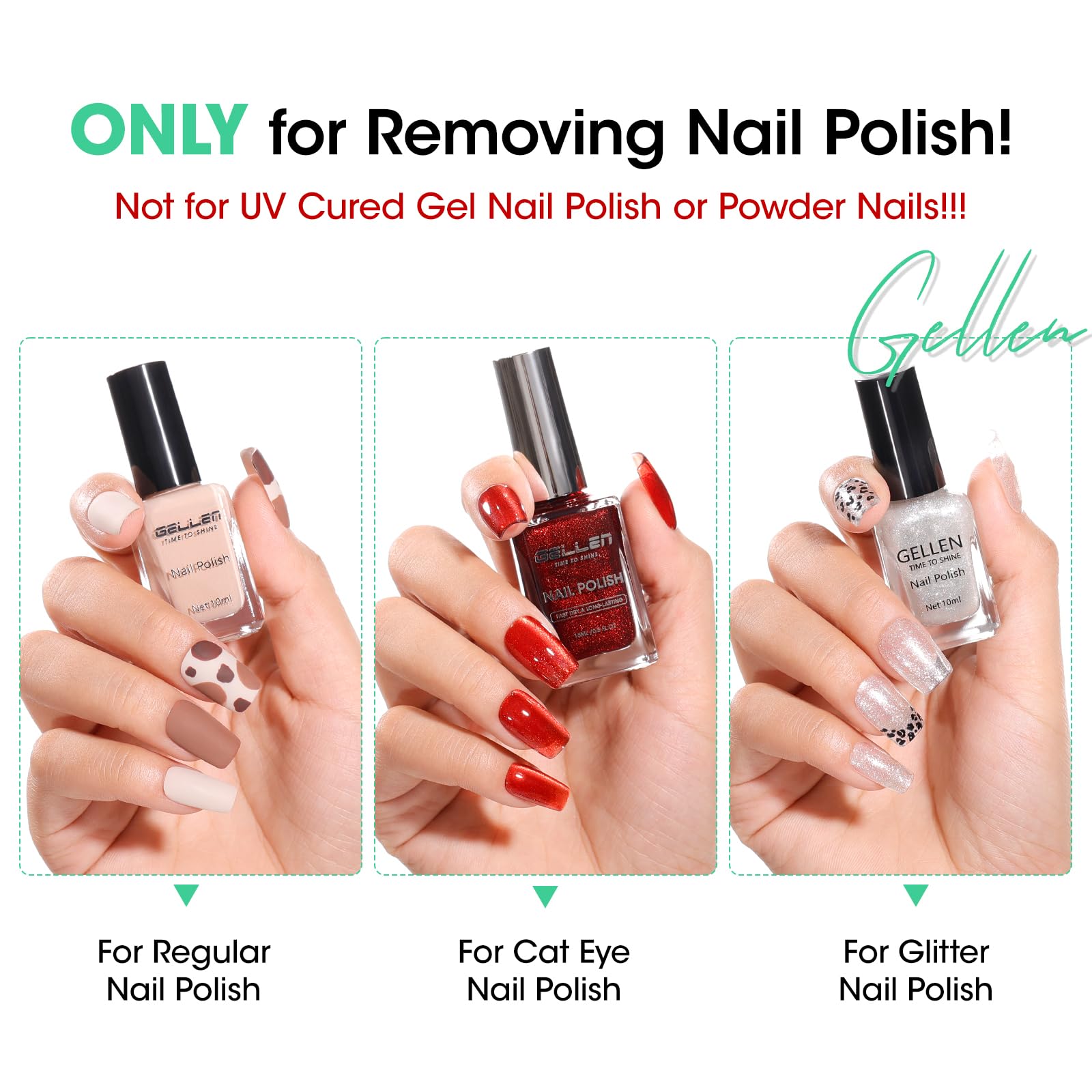 GELLEN application on nail demonstrates quick removal for busy days