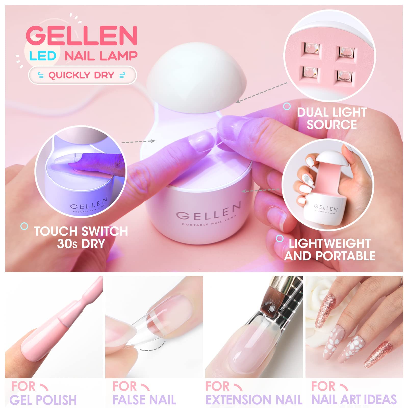 GELLEN nail tips clip aids precise tip alignment during DIY nails.