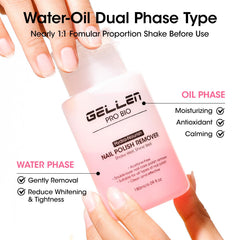 GELLEN oil-phase nourishes nails with natural ingredients during removal.