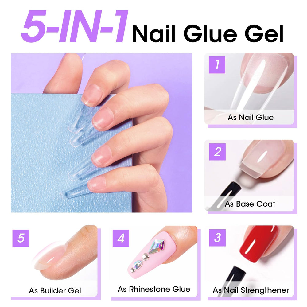 GELLEN pegamento uñas base capa para acabado suave y duradero.