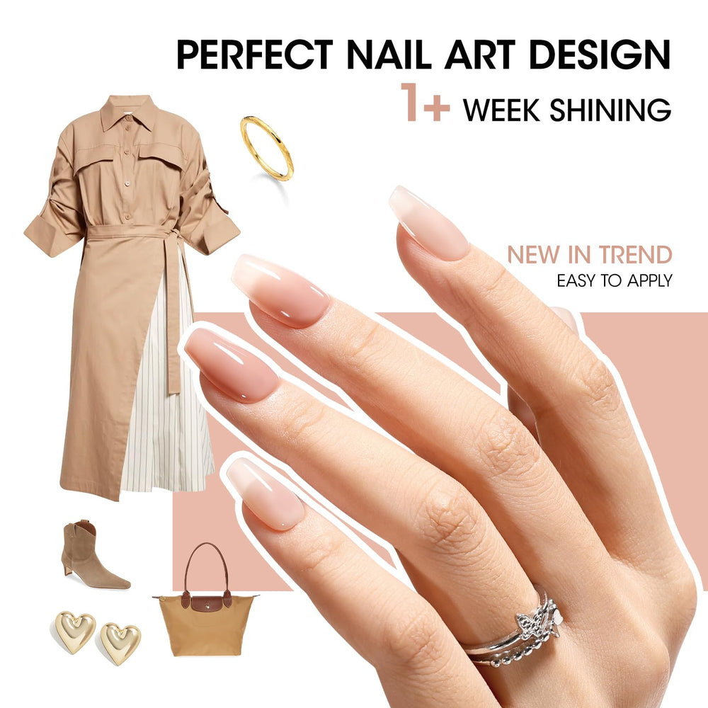 GELLEN jelly nail polish milky white shade swatch for a soft glow.