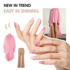 GELLEN jelly nail polish soft pink shade swatch for natural nails.