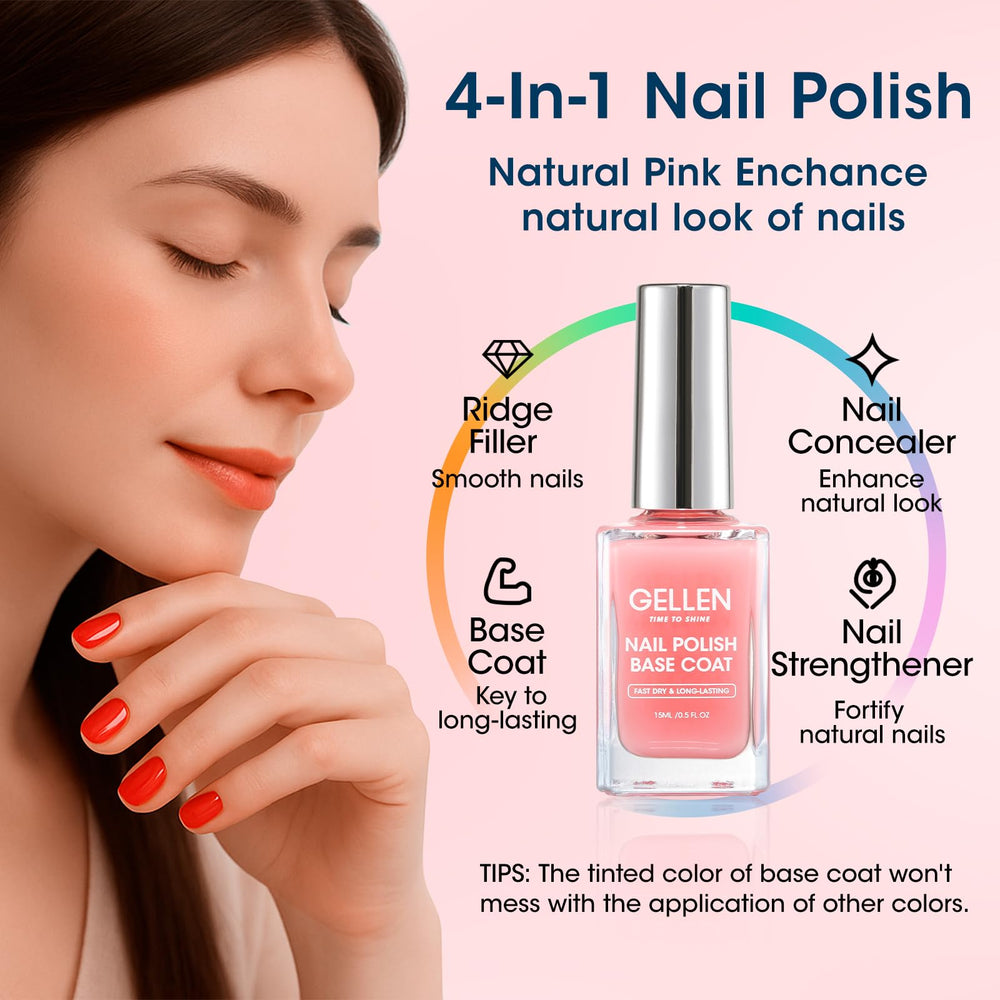 GELLEN top coat shine close-up illustrating crystal-clear, mirror-like finish.