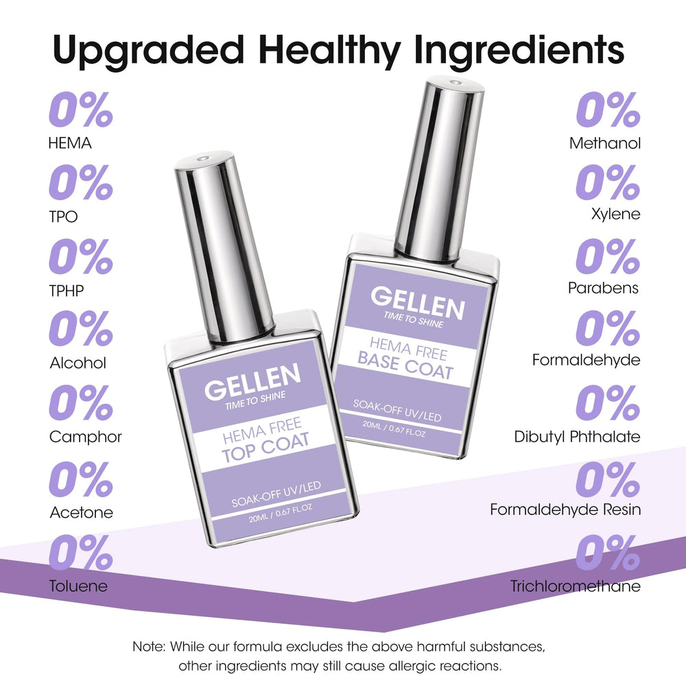 GELLEN UV/LED curing in 60-90 seconds for efficient manicures.