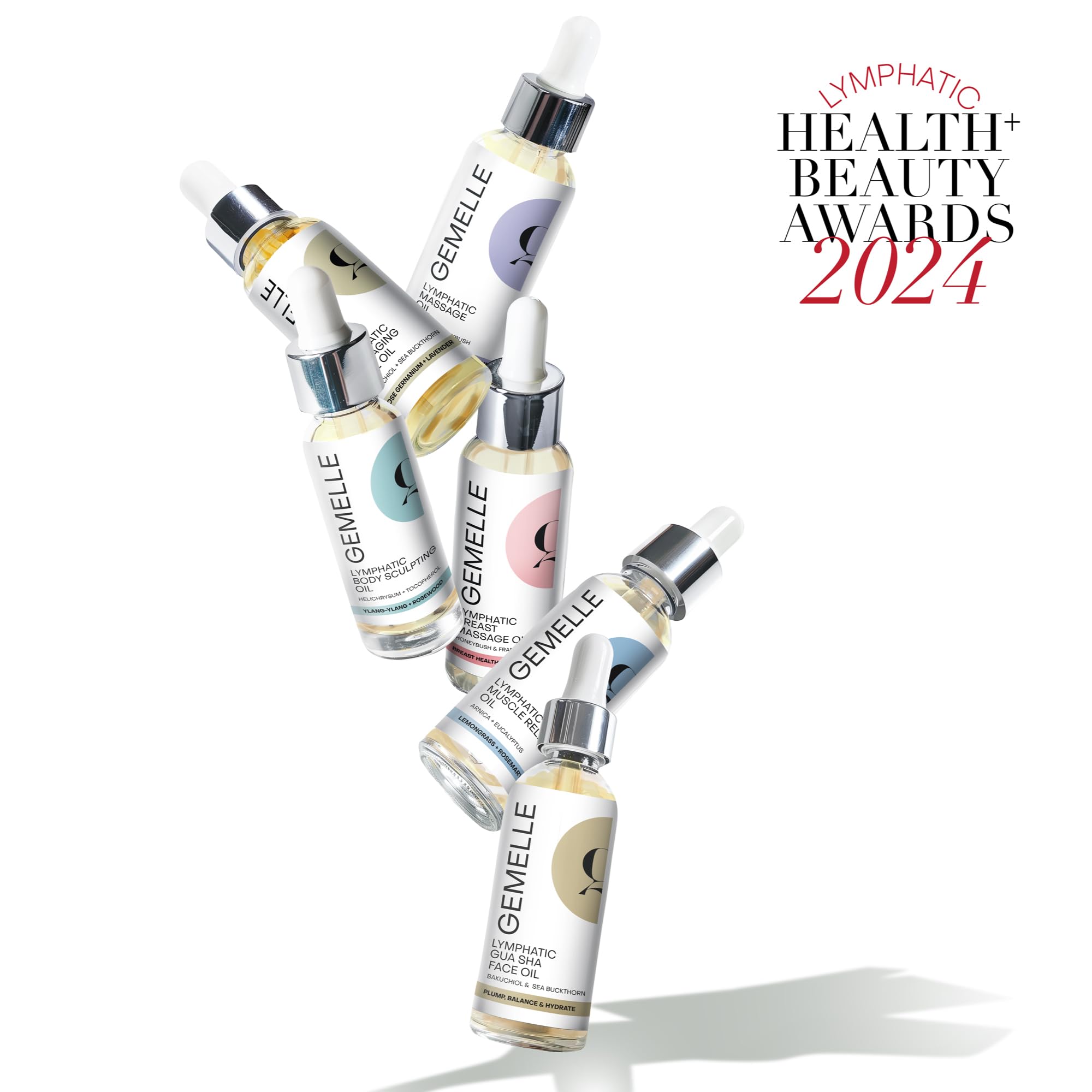 GEMELLE Award-winning formula indicates premium, ritual-focused care.
