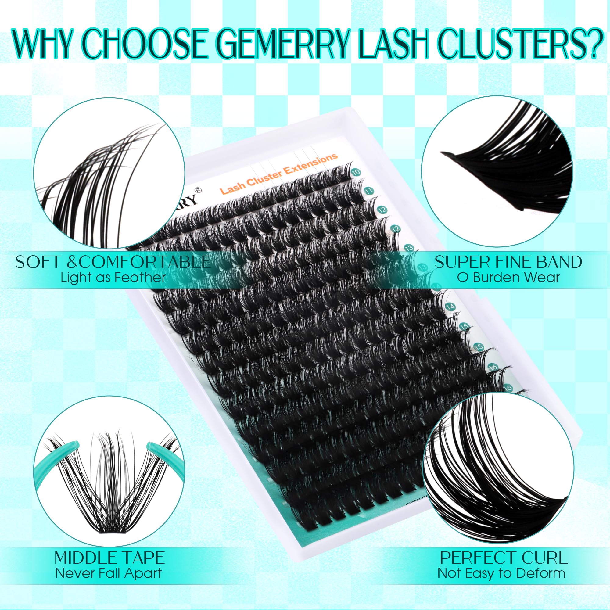 GEMERRY 3D faux mink material offers soft, durable lash clusters