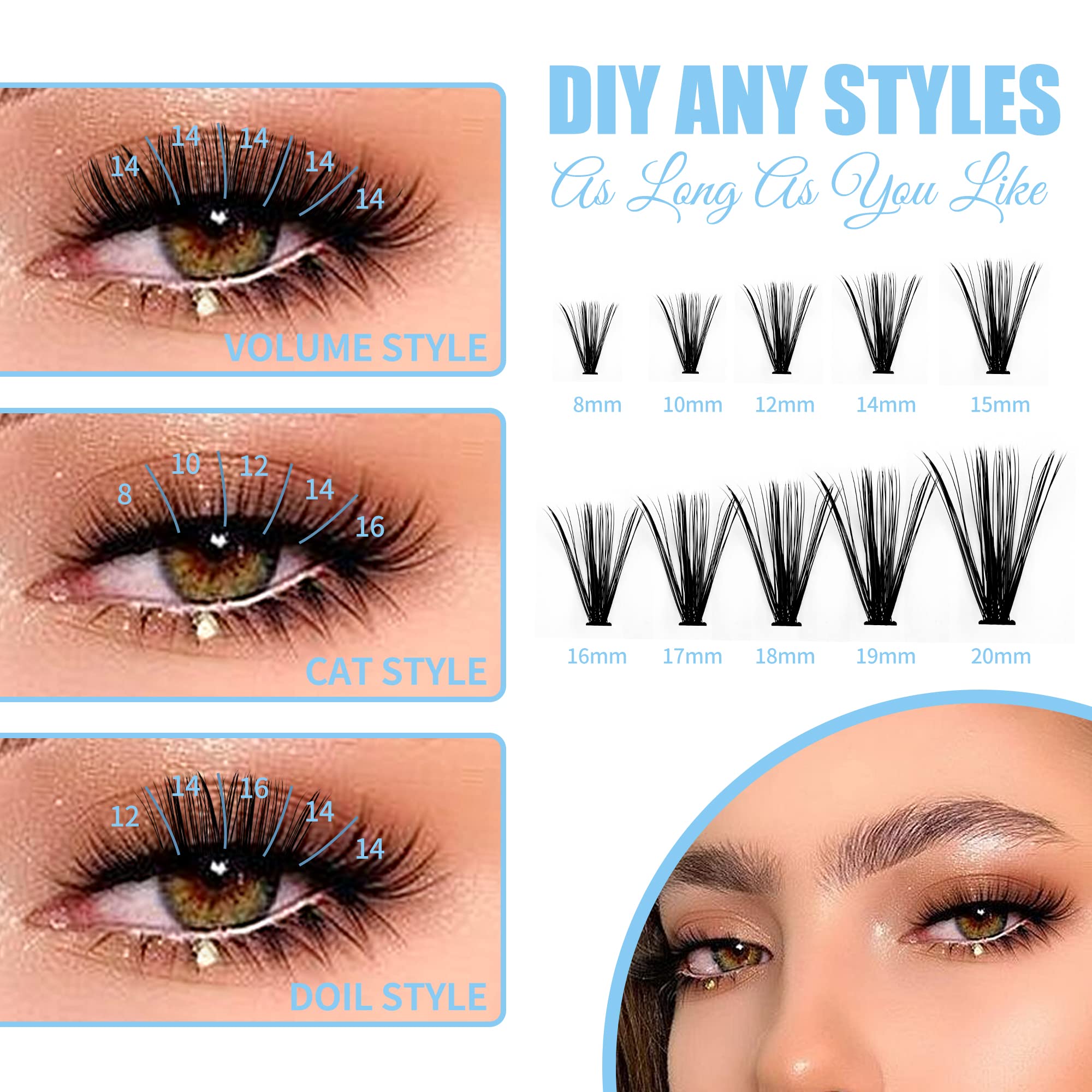 GEMERRY D Curl lash clusters are soft and knot-free for comfortable wear