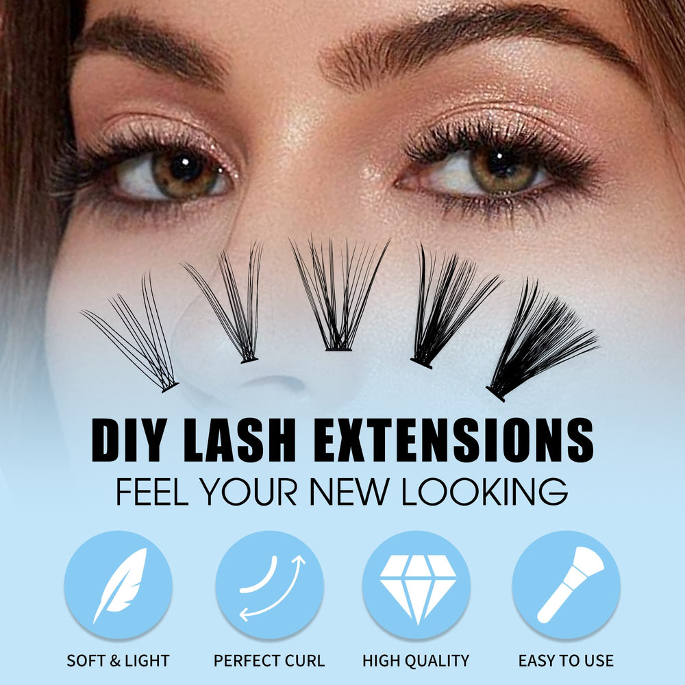 GEMERRY handmade vegan lash clusters with knot-free design for natural look