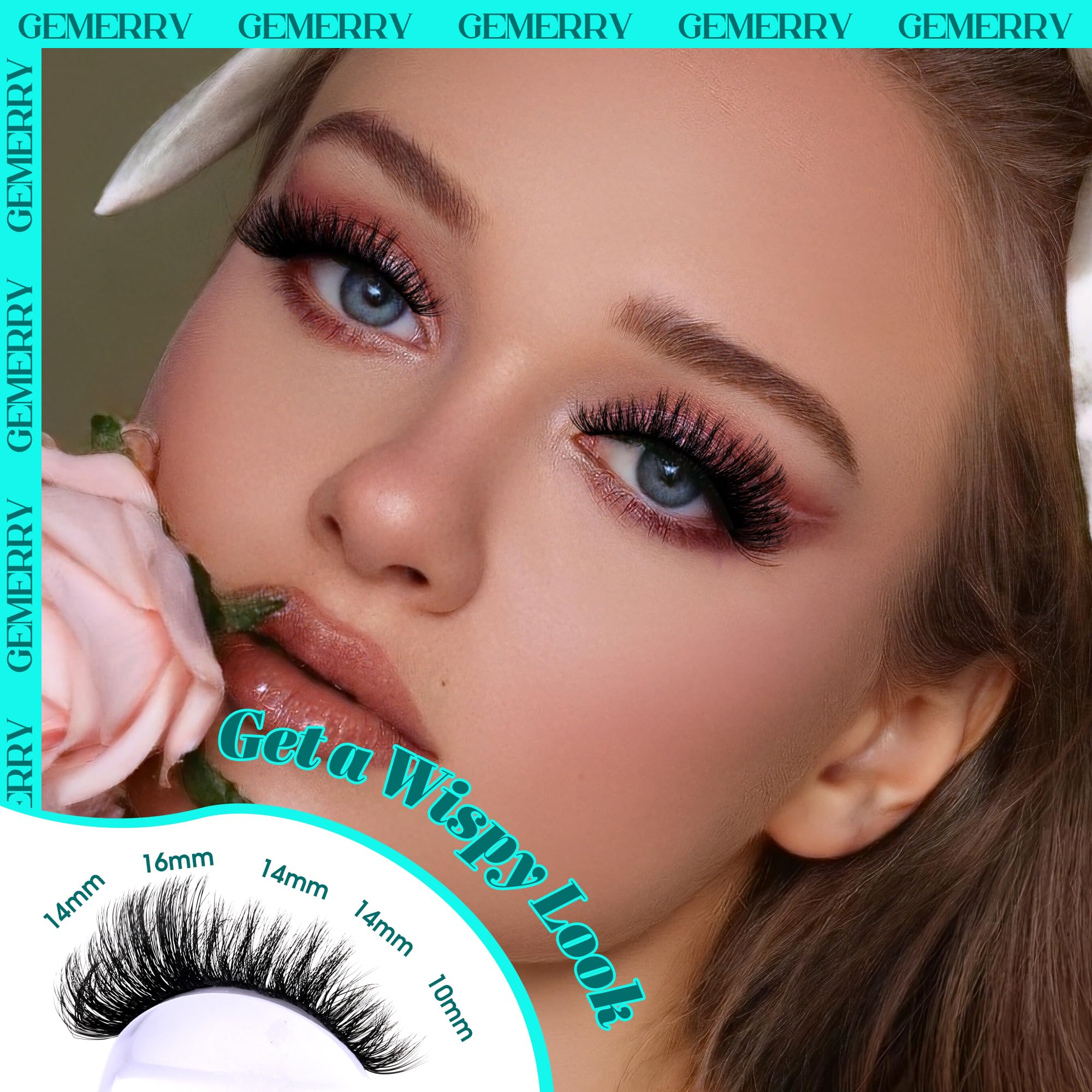 GEMERRY lash kit visuals show easy application for quick salon-like results at home