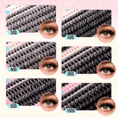 GEMERRY natural-feel lash clusters blend with natural lashes for a soft look.