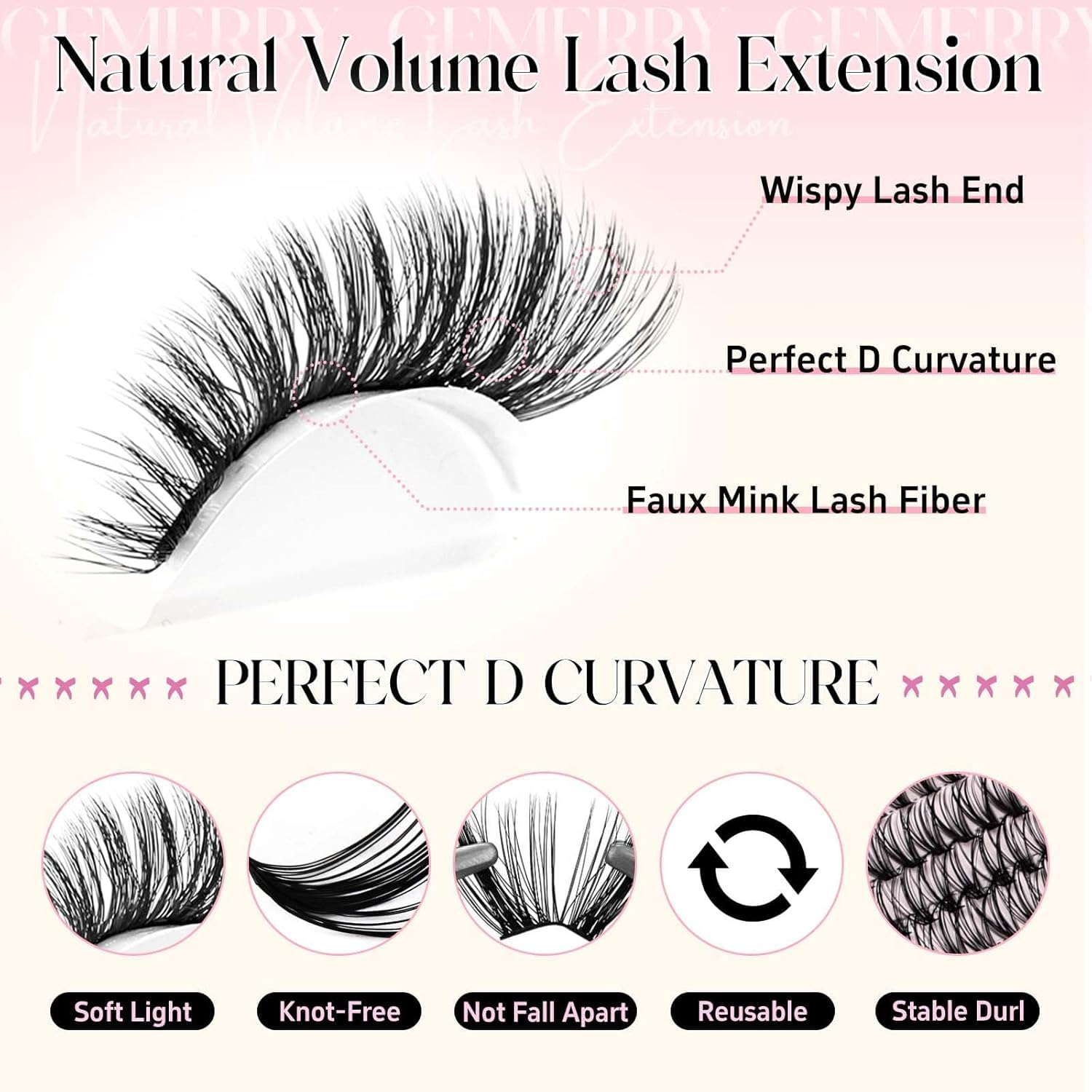 GEMERRY reusable lash clusters offer cost-efficient beauty with multiple uses.