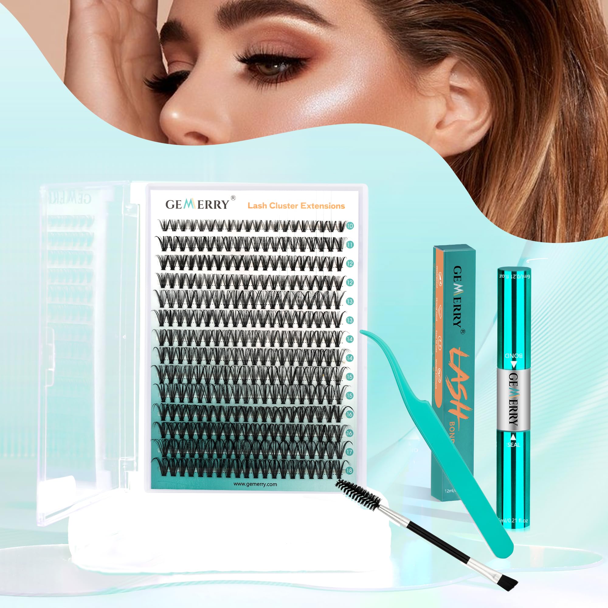 GEMERRY waterproof-sweatproof-lash-glue image shows all-day wear resistance
