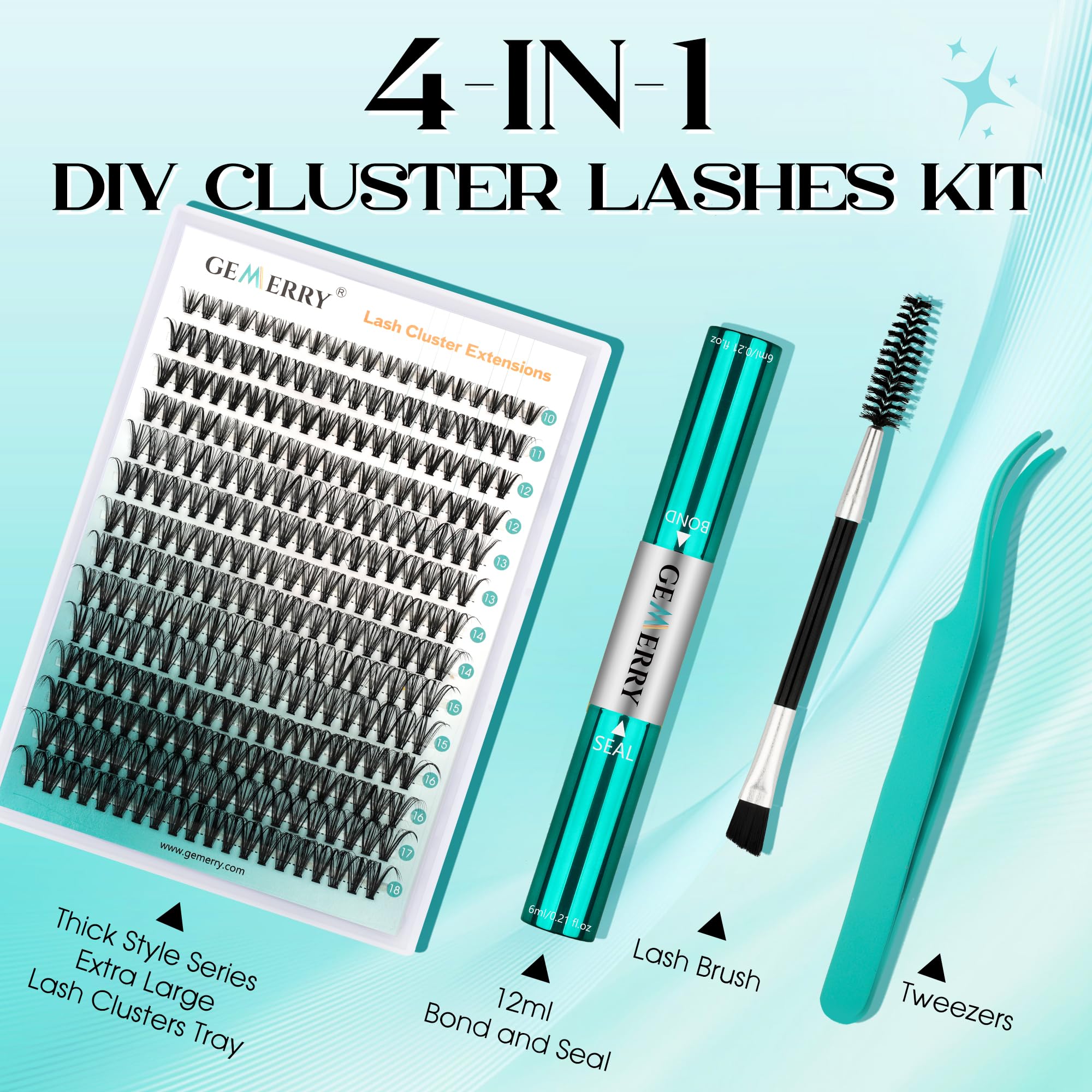 GEMERRY wide-lash-band closeup emphasizes fluffy, voluminous appearance
