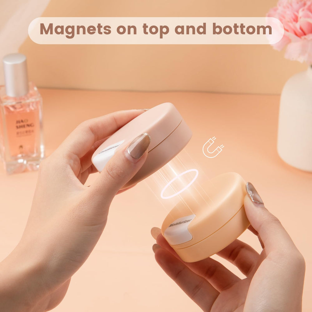 Gemice 1oz silicone capsules provide compact, compliant storage for lotions and creams.
