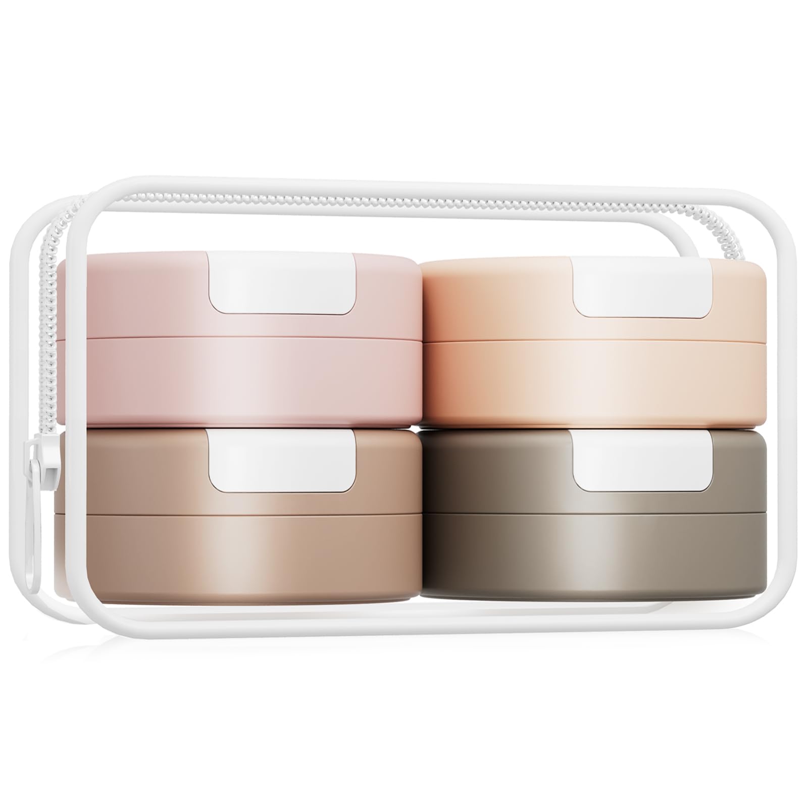 Gemice travel containers with magnetic design for organized toiletries on the go.