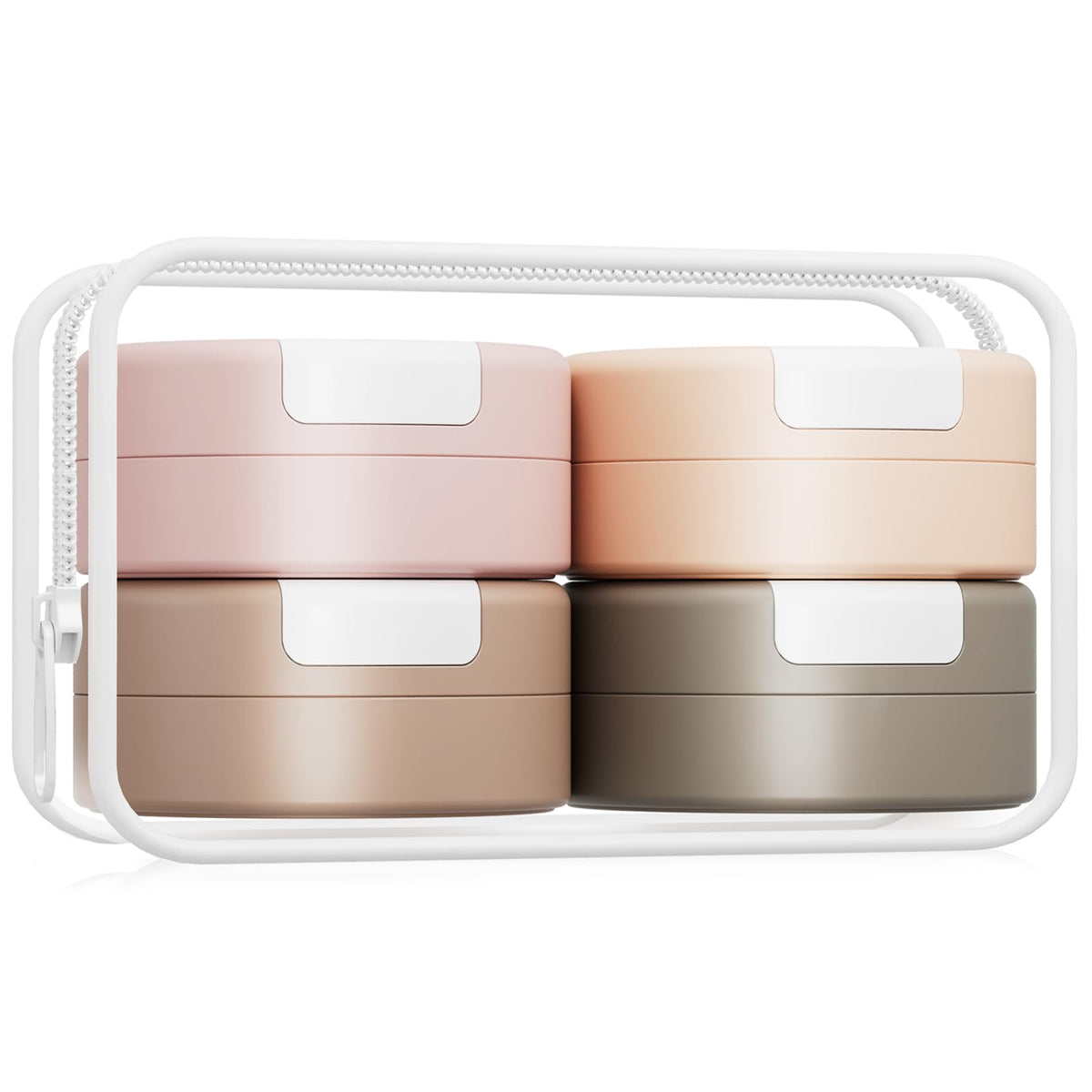 Gemice travel containers with magnetic design for organized toiletries on the go.