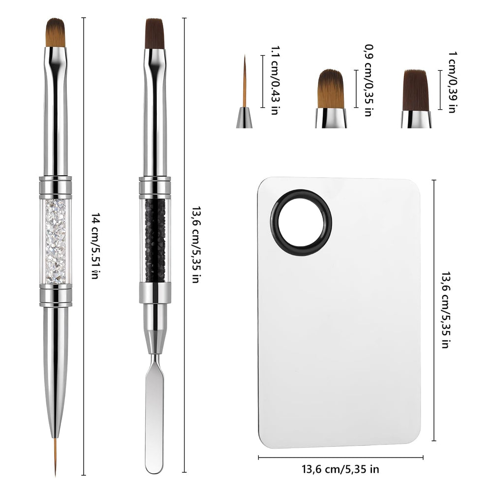 Gemsanva double-ended-brush-set highlights versatility for precise lines in nail art.