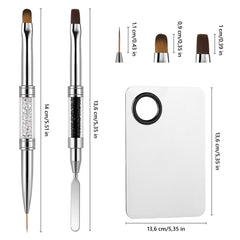 Gemsanva double-ended-brush-set highlights versatility for precise lines in nail art.