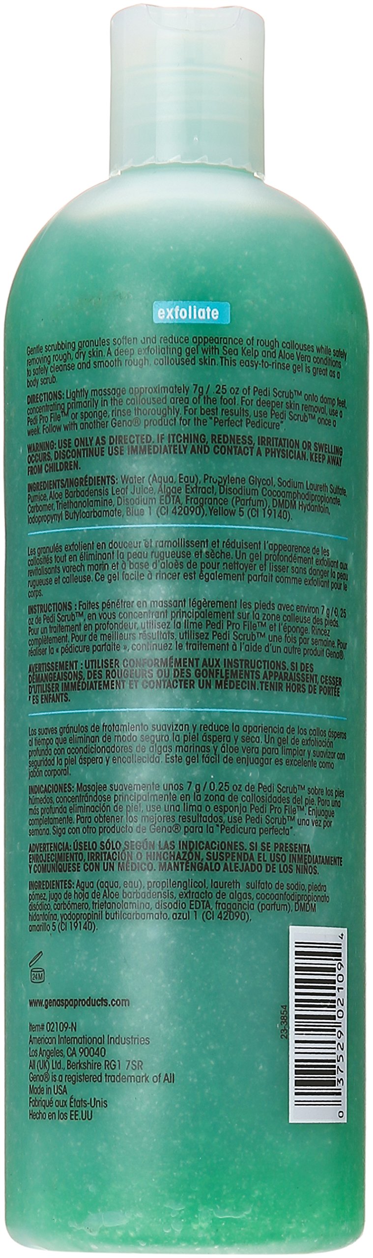Gena Pedi Scrub Gel close-up shows gel texture ideal for gentle exfoliation